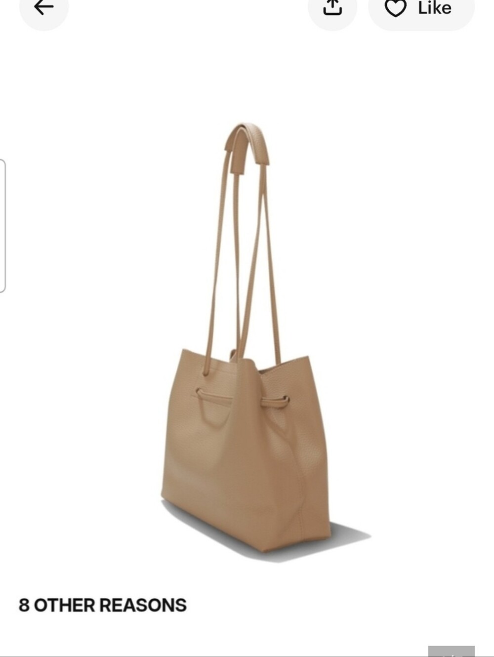 8 Other Reasons Beige Textured Leather Crossbody Tie-Accent Bag